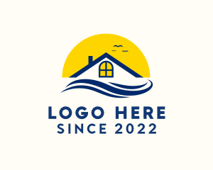 Village - Tropical Real Estate Housing logo design