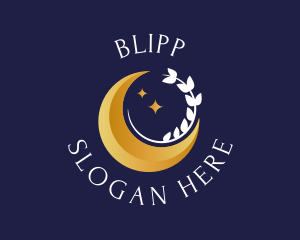 Elegant Crescent Moon  Logo