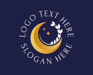 Elegant Crescent Moon  Logo