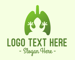 Pulmonology - Green Frog Respiratory Lungs logo design