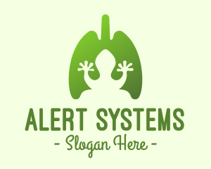 Green Frog Respiratory Lungs logo design