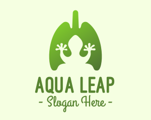 Green Frog Respiratory Lungs logo design