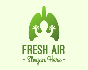 Green Frog Respiratory Lungs logo design