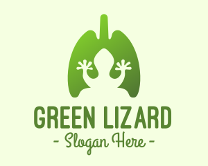 Iguana - Green Frog Respiratory Lungs logo design