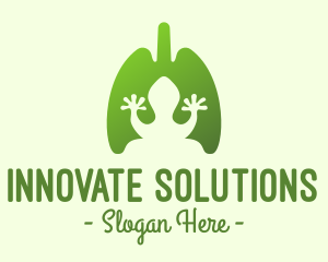Respiratory System - Green Frog Respiratory Lungs logo design