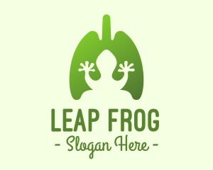 Green Frog Respiratory Lungs logo design