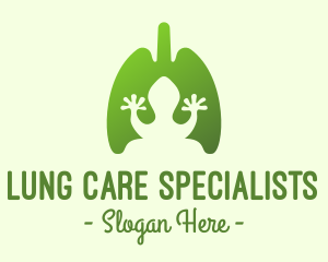 Green Frog Respiratory Lungs logo design