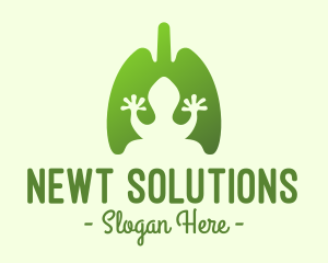 Newt - Green Frog Respiratory Lungs logo design