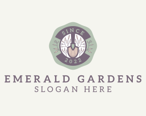 Leaves Plant Shovel logo design