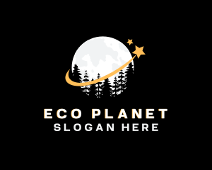 Planet - Forest Earth Planet logo design