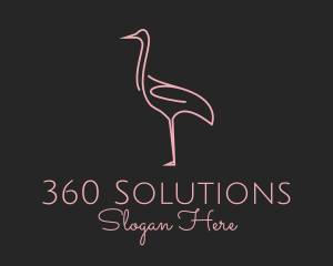 Pink Flamingo Monoline logo design