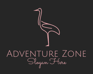 Pink Flamingo Monoline logo design