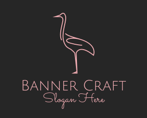 Pink Flamingo Monoline logo design