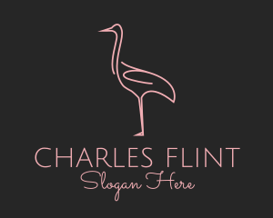 Pink Flamingo Monoline logo design