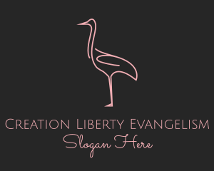 Pink Flamingo Monoline logo design