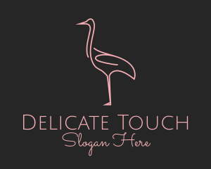 Dainty - Pink Flamingo Monoline logo design