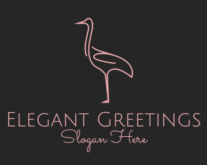 Pink Flamingo Monoline logo design