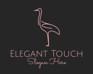 Delicate - Pink Flamingo Monoline logo design