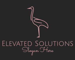 Pink Flamingo Monoline logo design