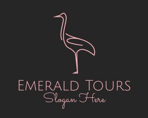 Pink Flamingo Monoline logo design