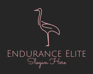 Pink Flamingo Monoline logo design