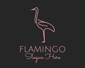 Pink Flamingo Monoline logo design