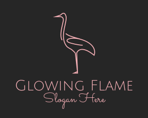 Pink Flamingo Monoline logo design