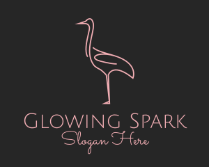 Pink Flamingo Monoline logo design