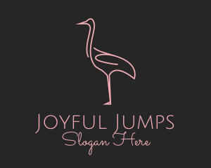 Pink Flamingo Monoline logo design