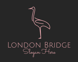 Pink Flamingo Monoline logo design