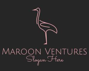 Pink Flamingo Monoline logo design