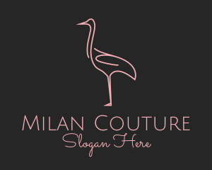 Pink Flamingo Monoline logo design