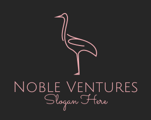 Pink Flamingo Monoline logo design