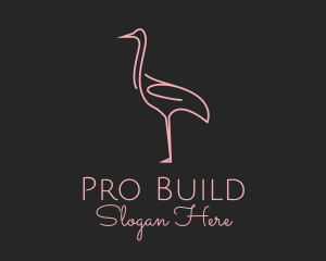 Pink Flamingo Monoline logo design