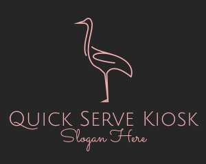 Pink Flamingo Monoline logo design