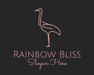 Pink Flamingo Monoline logo design