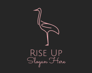 Pink Flamingo Monoline logo design