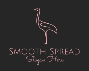 Pink Flamingo Monoline logo design