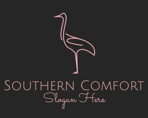 Pink Flamingo Monoline logo design