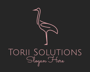 Pink Flamingo Monoline logo design