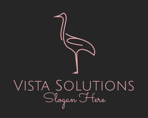 Pink Flamingo Monoline logo design