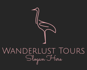 Pink Flamingo Monoline logo design