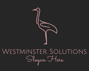 Pink Flamingo Monoline logo design