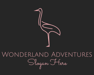 Pink Flamingo Monoline logo design