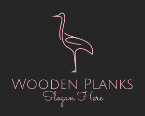 Pink Flamingo Monoline logo design