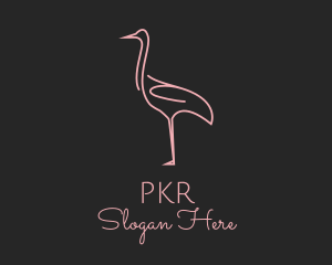 Pink Flamingo Monoline logo design