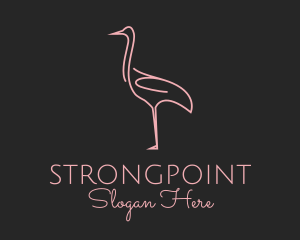 Simple - Pink Flamingo Monoline logo design