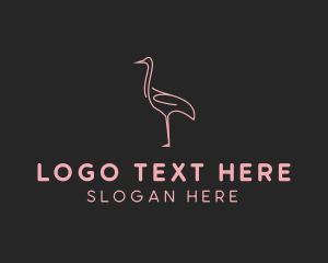 Pink Flamingo Monoline logo design