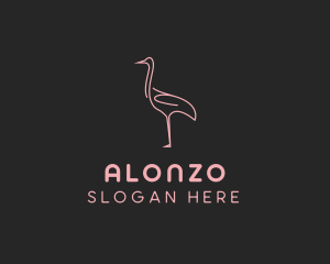 Pink Flamingo Monoline logo design