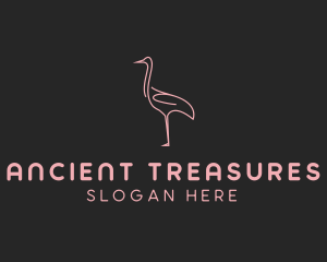 Pink Flamingo Monoline logo design